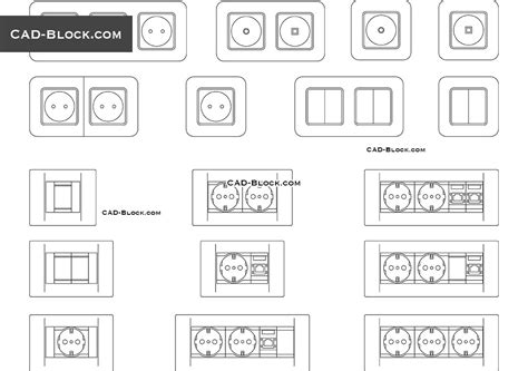 electrical switch box cad block|sockets and switches drawing.